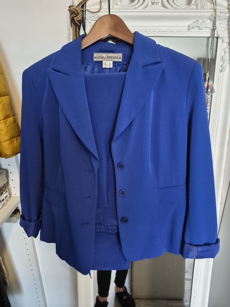 Kobalt Blauw Damespak (Blazer en Rok) en blouse lange broek, Blauw, Vero Moda, Maat 42/44 (L), Ophalen of Verzenden