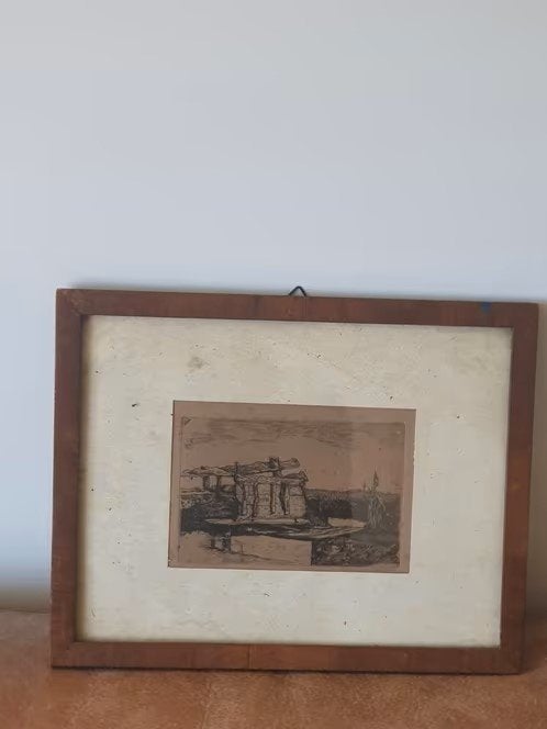 Urk. Kees van Urk.Geb.1895.Bruggetje in polder., Antiek en Kunst, Ophalen
