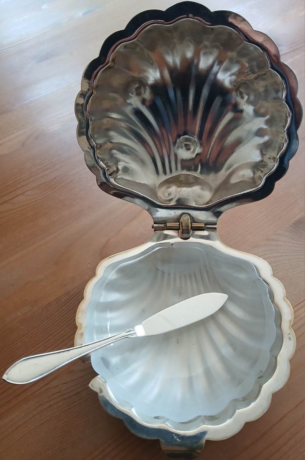 Zilverkleurige Schelpvormige Boter- of Kaviaarschaal, Ophalen of Verzenden