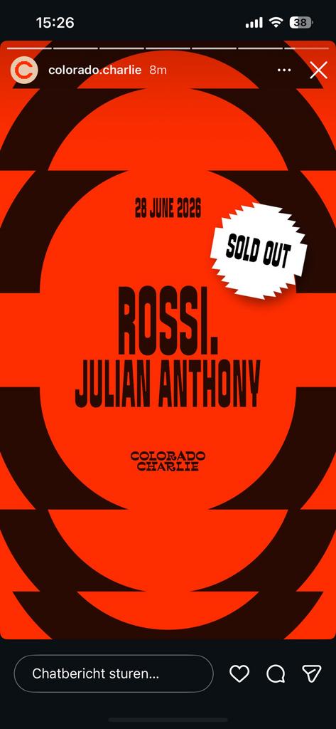 28-06: 4 tickets Colorado Charlie / Rossi, Twee personen, Juni