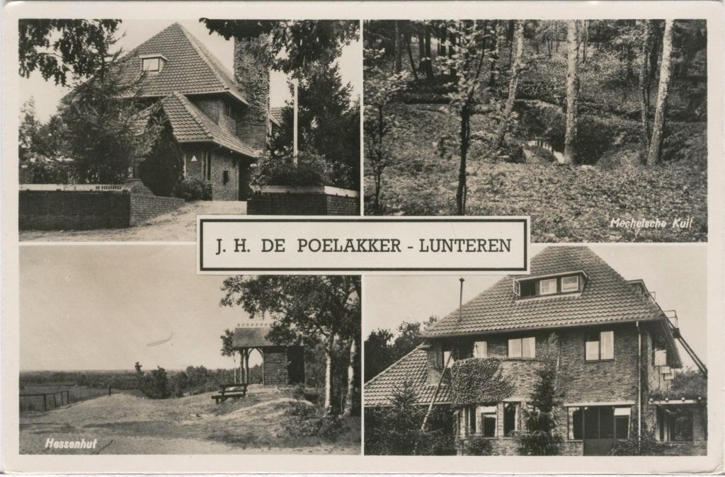 Lunteren 4 luik Jeugdherberg  J.H.De Poelakker1953, Verzenden, 1940 tot 1960, Gelopen, Gelderland