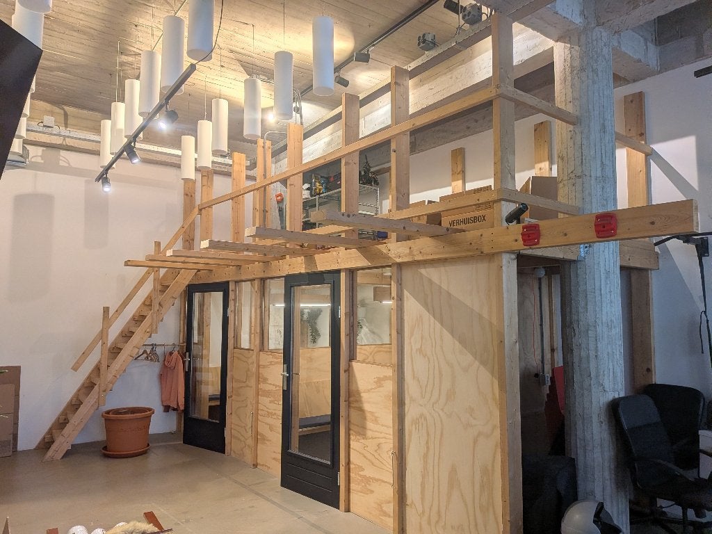 Meetingruimtes / bouwmateriaal degelijk hout, Doe-het-zelf en Verbouw, Hout en Planken, Ophalen, Eiken, Zo goed als nieuw, Balk