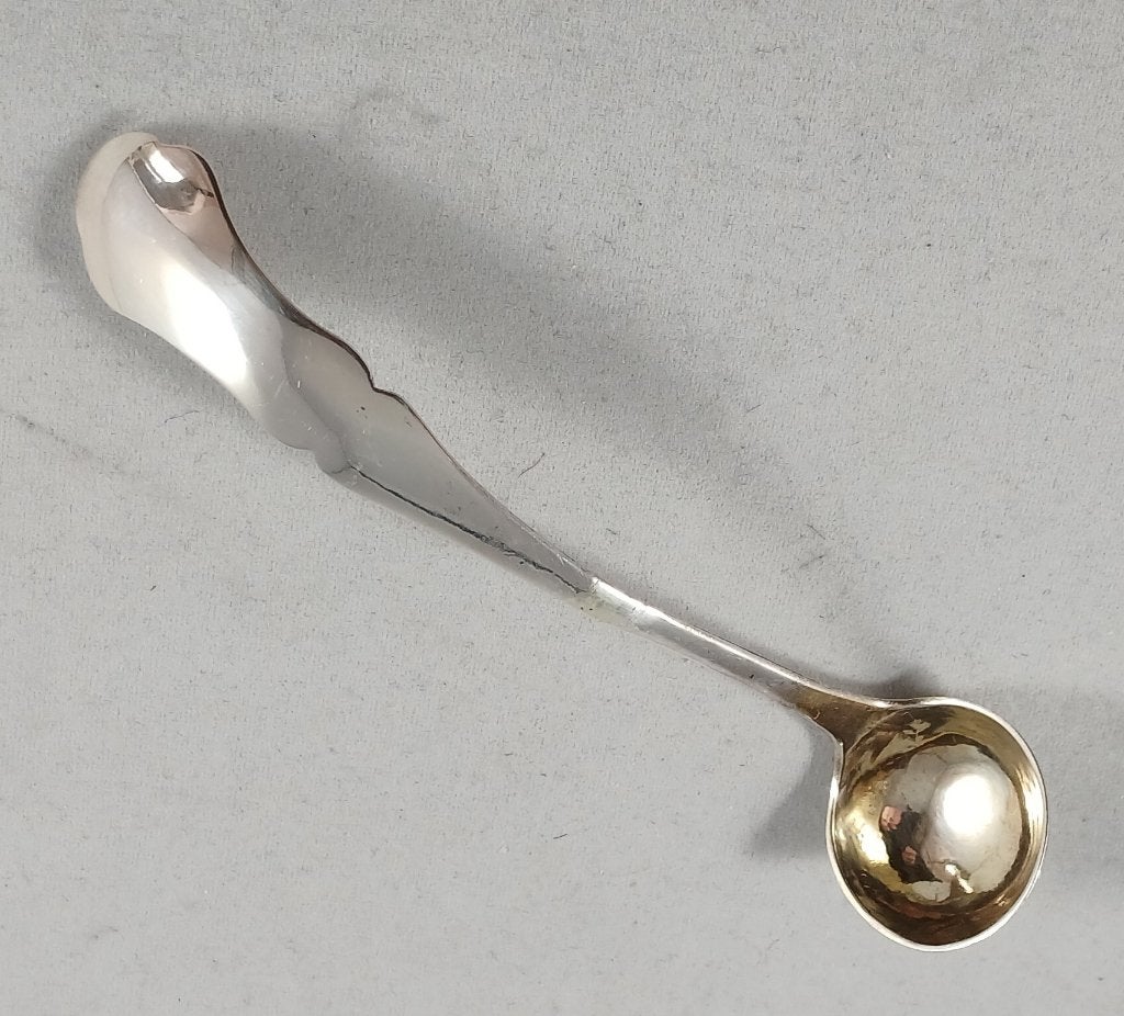 Zilveren Mosterdlepeltje Biedermeier antiek 835 zilver, Ophalen of Verzenden, Zilver