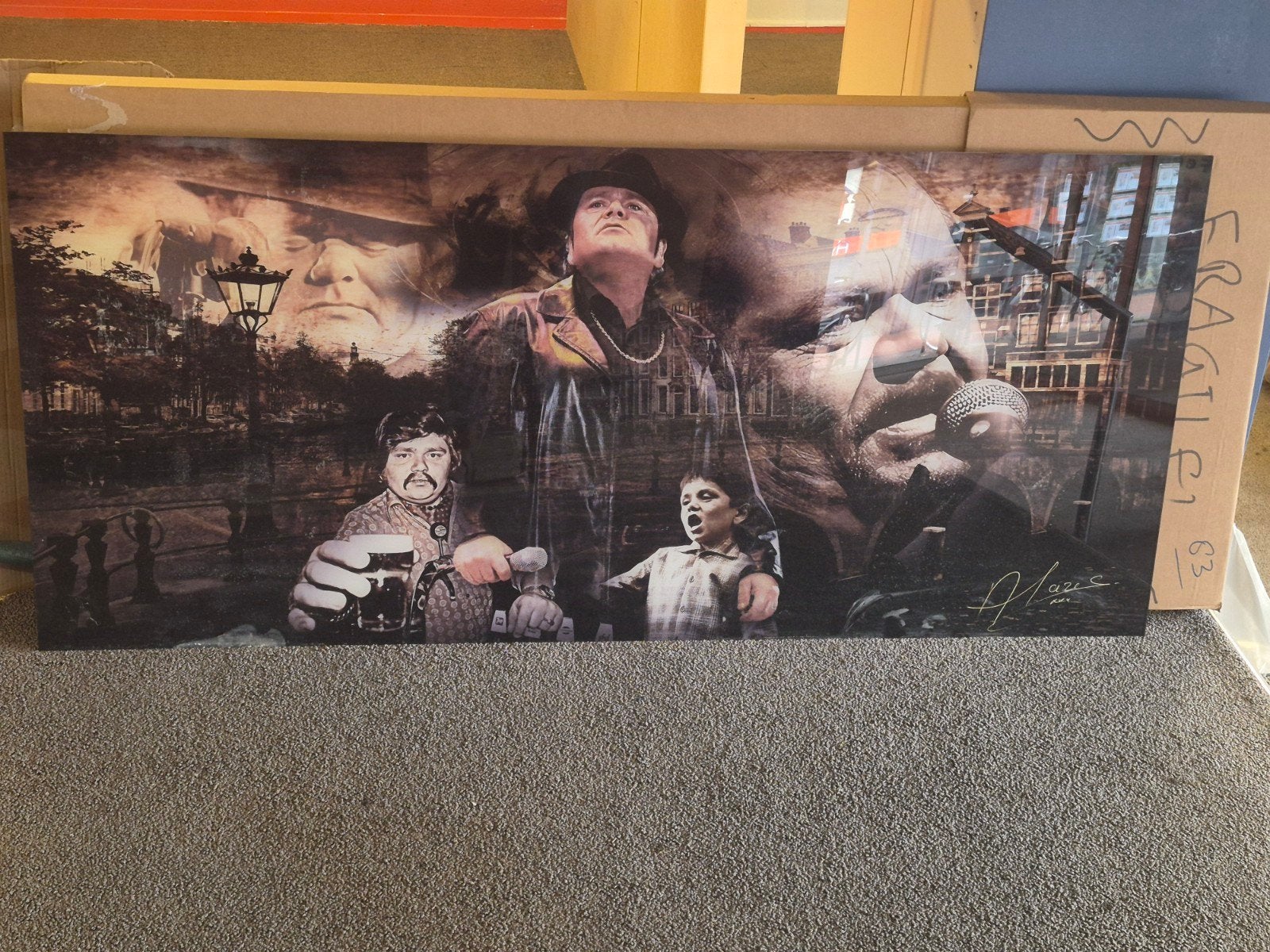 Andre Hazes Schilderij - Nieuwstaat, Ophalen, Portret of Personen, Realistisch, Overige ondergronden