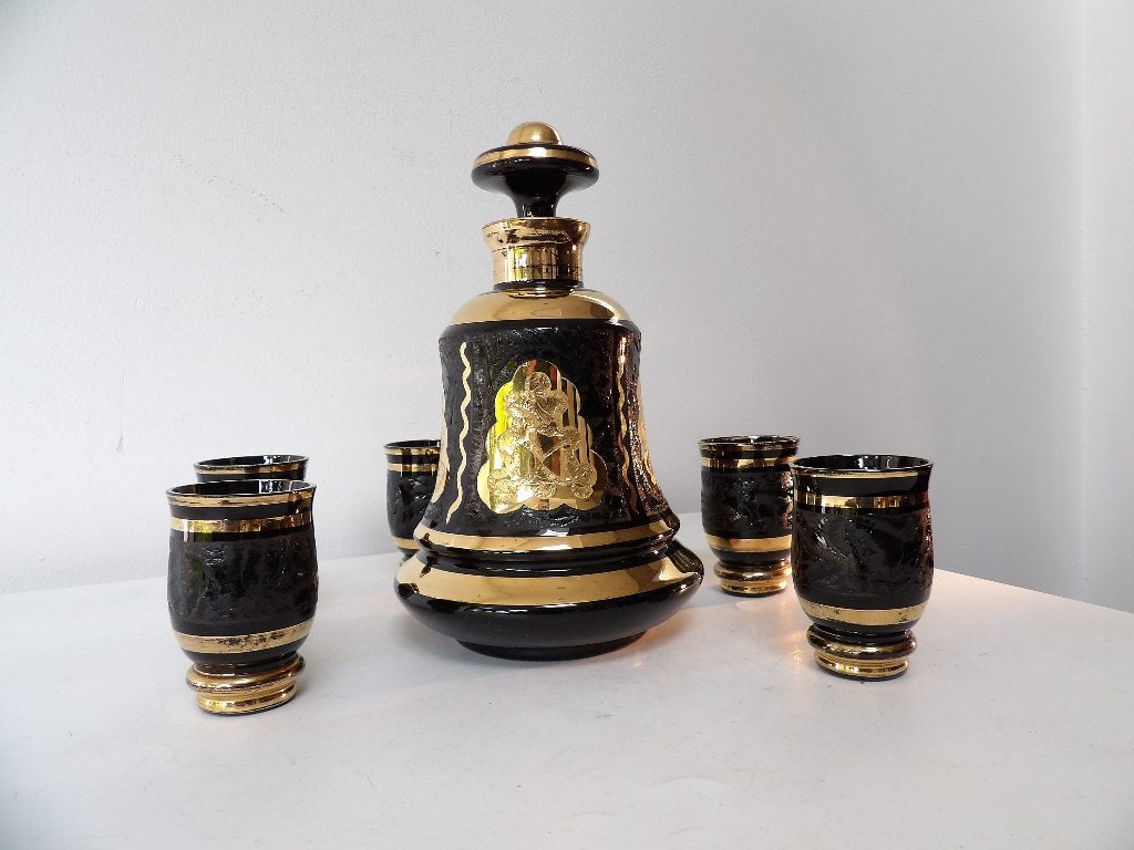 Art Deco Likeurset Boom/Rupel, Paul Heller, Antiek en Kunst, Antiek | Glas en Kristal, Ophalen of Verzenden
