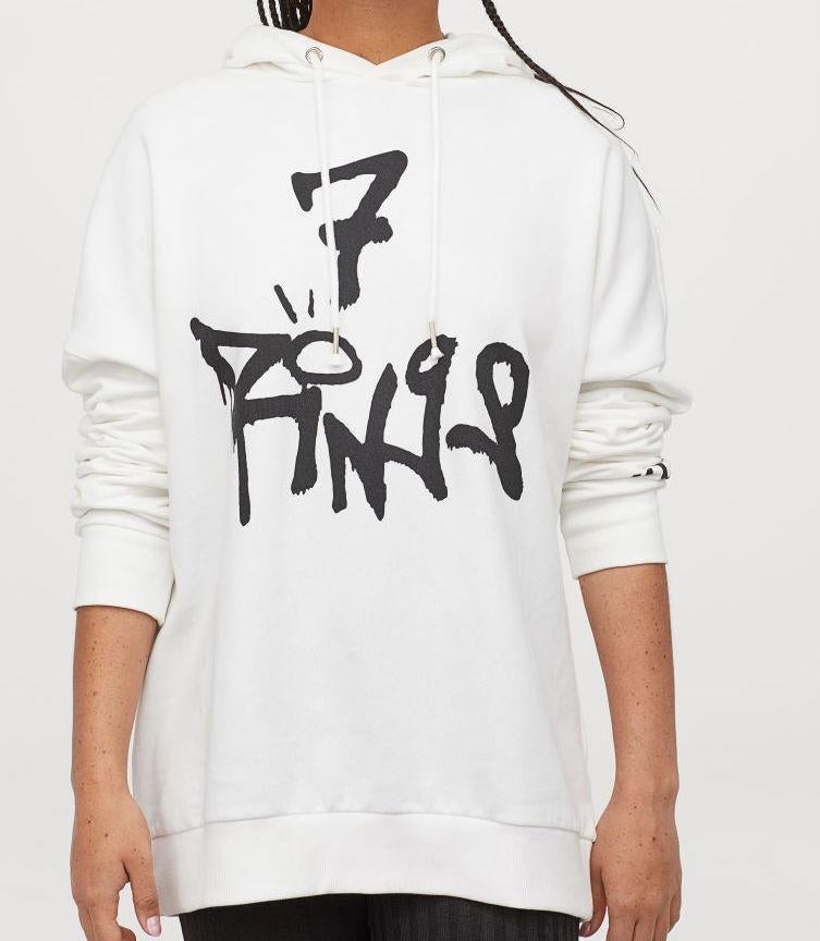 H&M witte oversized capuchonsweater hoodie Ariana Grande XS, H&M, Wit, Nieuw, Ophalen of Verzenden