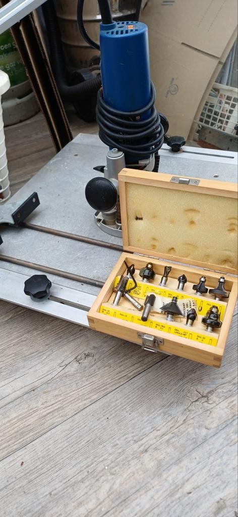 Bovenfrees met frezenset - Ideaal voor houtbewerking, Ophalen, Gebruikt, Onbekend, Bovenfrees