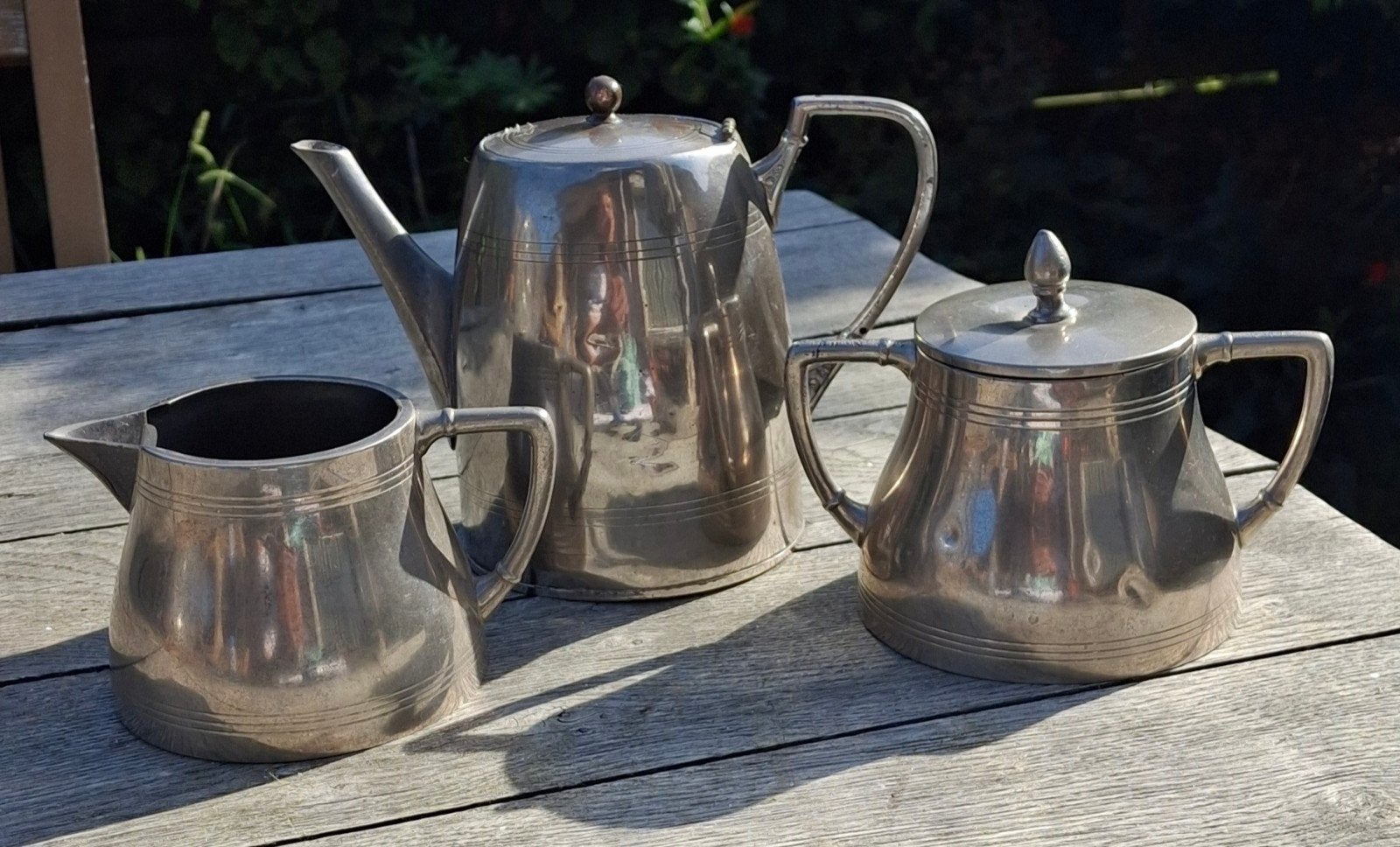 Vintage Metawa 300 vernikkeld Theeservies - Mid-Century Mode, Antiek en Kunst, Ophalen of Verzenden