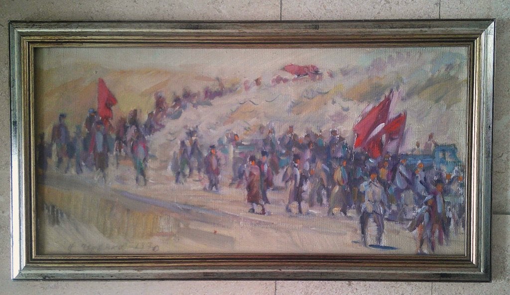 Opmars "Rode Leger" 1970 - Nikolai Chervyakov (Turkmeen), Antiek en Kunst, Kunst | Schilderijen | Klassiek, Portret of Personen