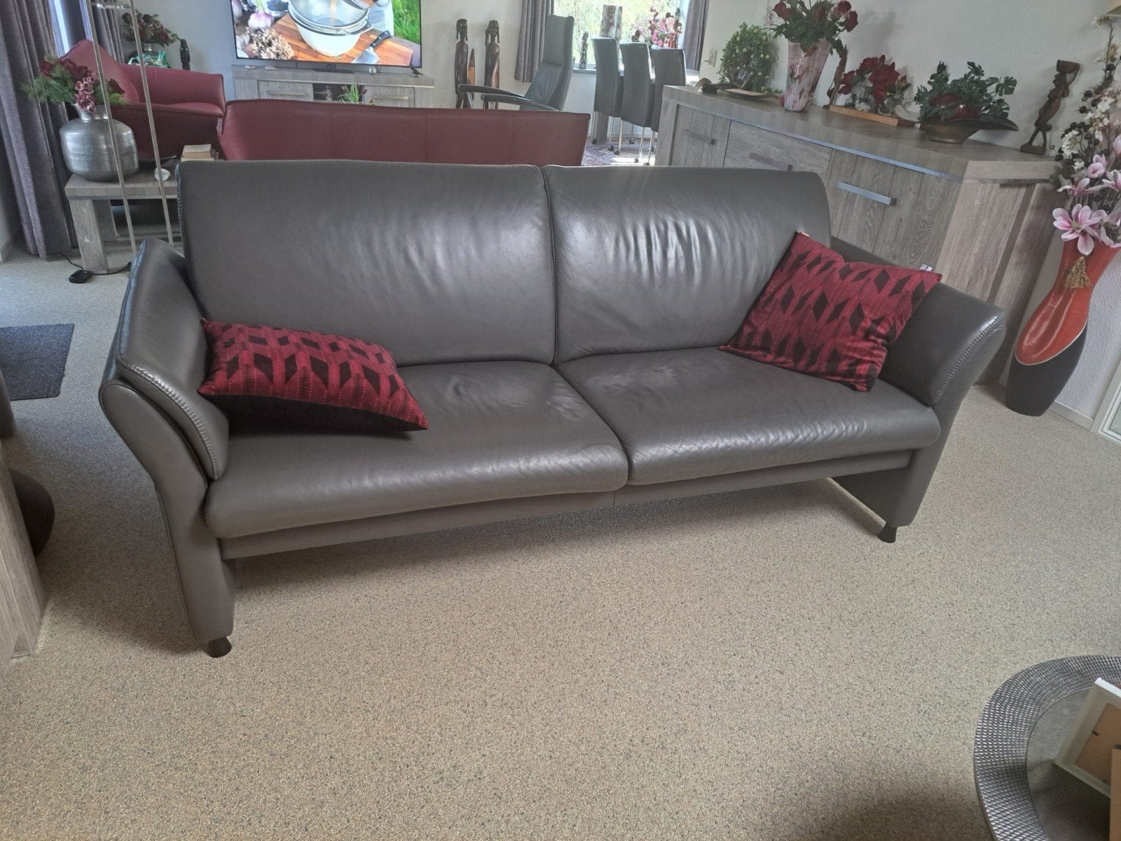 Mooie leren bank van prominent meubels, Ophalen of Verzenden, Minder dan 75 cm, Tweepersoons, 150 tot 200 cm