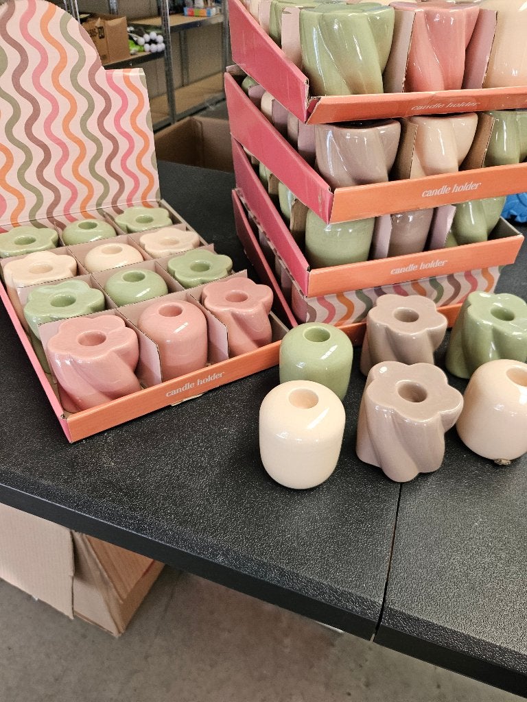 Partij keramische waxinelichthouders / candle holders, Overige materialen, Sfeer, Nieuw, Ophalen of Verzenden