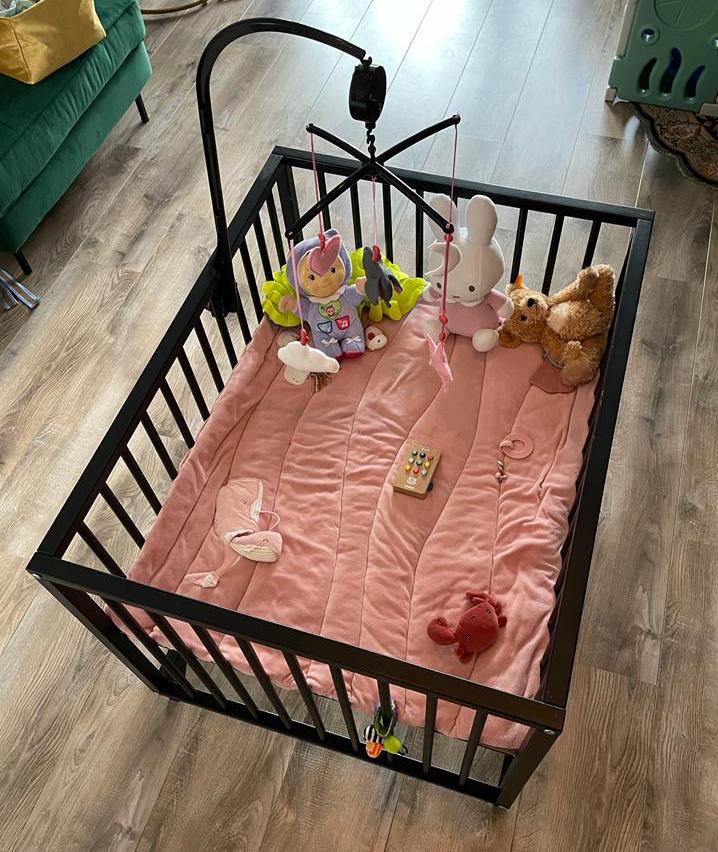 Zwarte vierkante box, Kinderen en Baby's, Boxen, Ophalen, Gebruikt, Rechthoekig, In hoogte verstelbaar