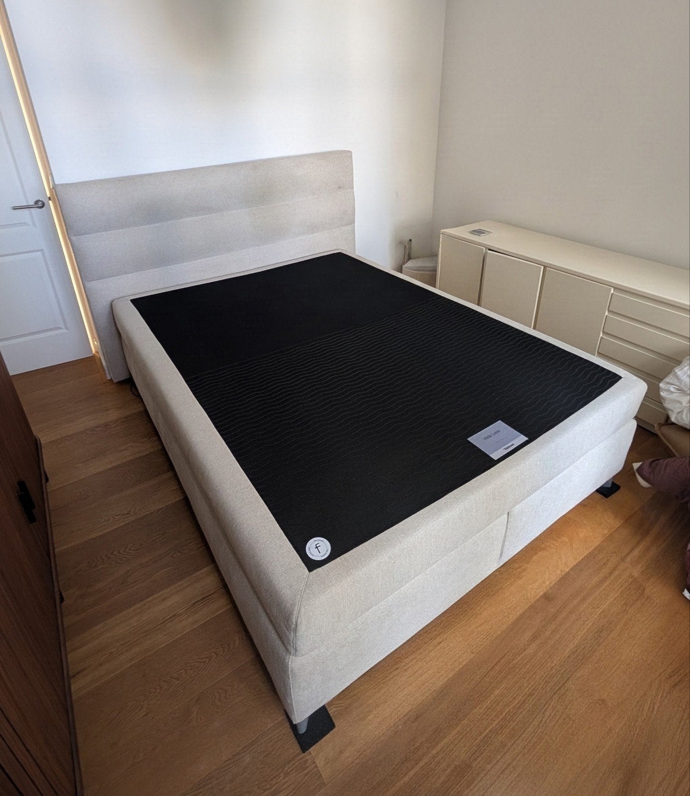 Karlsson Boxspring 160x210cm met latex pocketvering matras, Ophalen, Overige materialen, Gebruikt, 210 cm