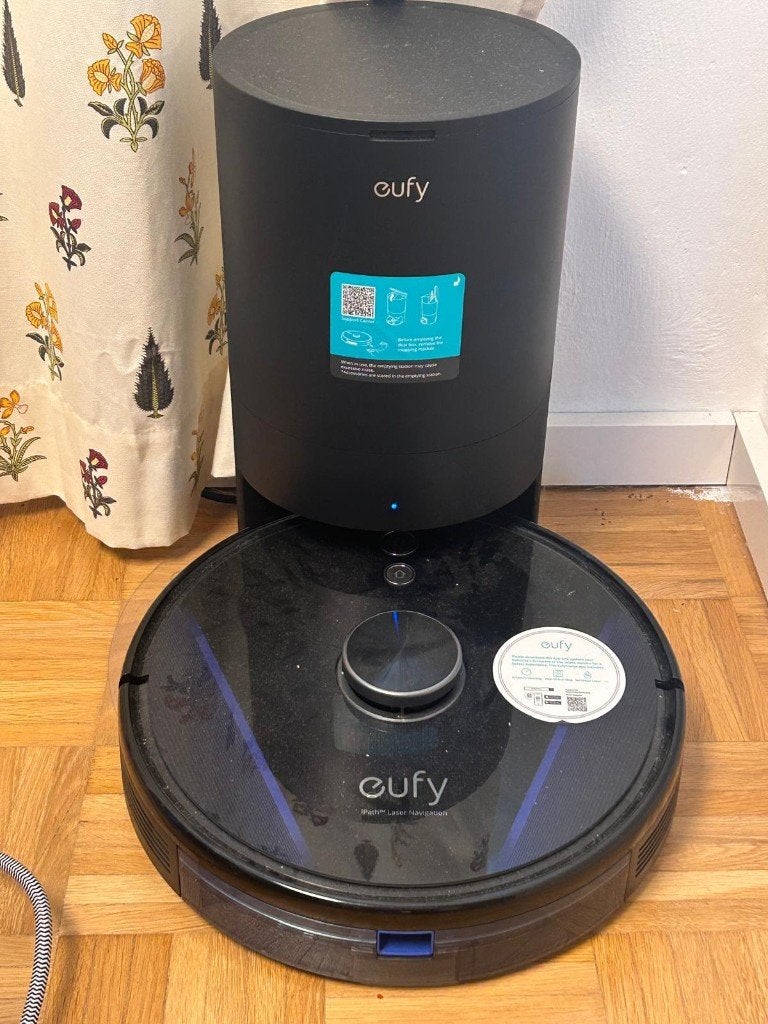 Eufy LR30 Hybrid+ Robotstofzuiger & Dweil | Auto-Leegstation, Overige merken, Zo goed als nieuw, Robotstofzuiger, Bedienbaar via app