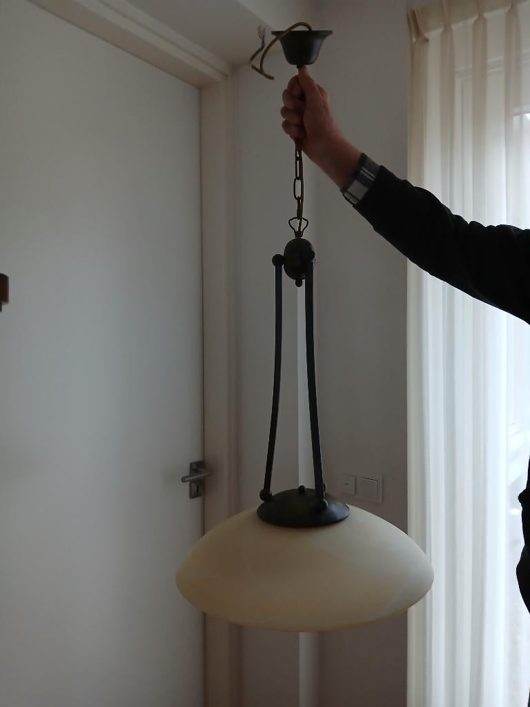 vintage hanglamp, Ophalen, Gebruikt, Metaal, Minder dan 50 cm