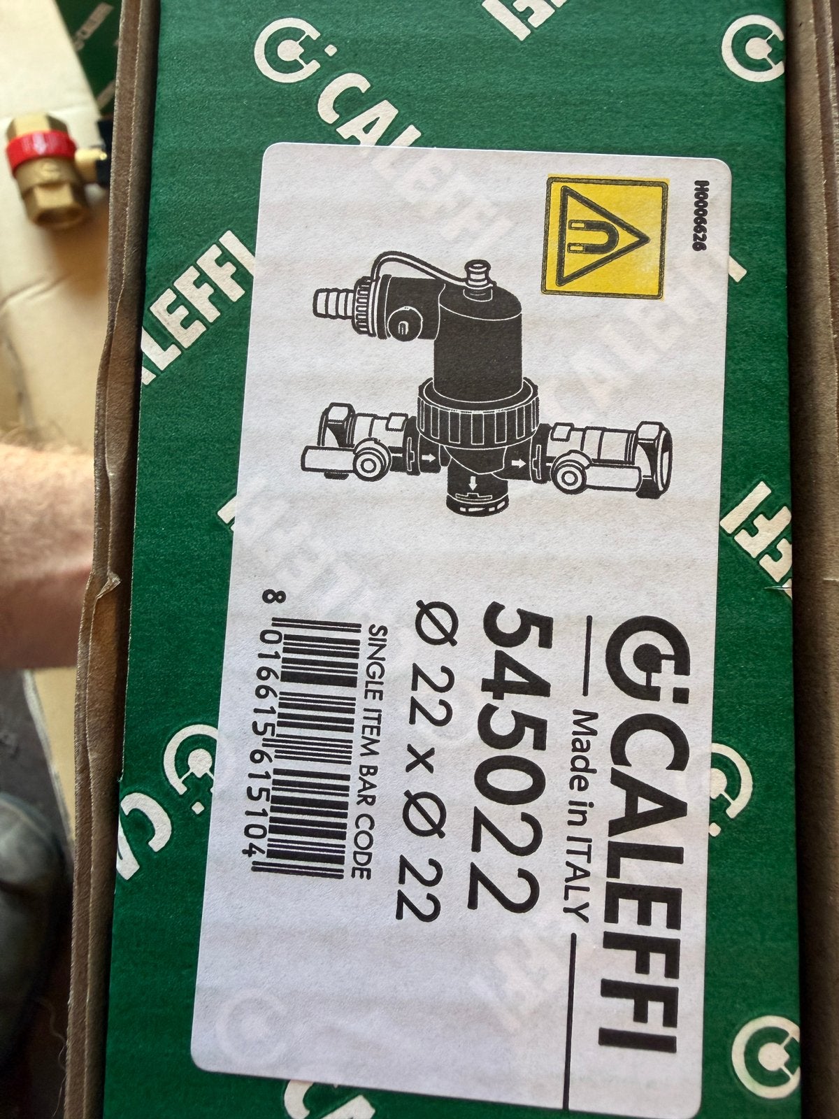 Vuilafscheider caleffi 22x22 mm nieuw, Doe-het-zelf en Verbouw, Ophalen, Nieuw, Minder dan 60 cm, Minder dan 30 cm