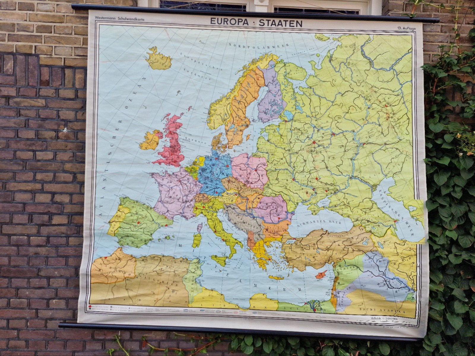 Vintage schoolkaart Europa: Staten (Westermann), Boeken, Europa Overig, Landkaart, 1800 tot 2000, Westermann