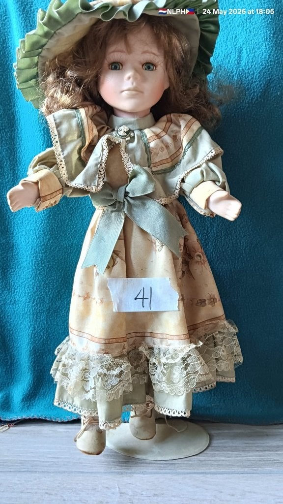 Vintage Victoriaanse Porseleinen Pop – 42cm (Jaren 80/90), Ophalen, Gebruikt, Pop
