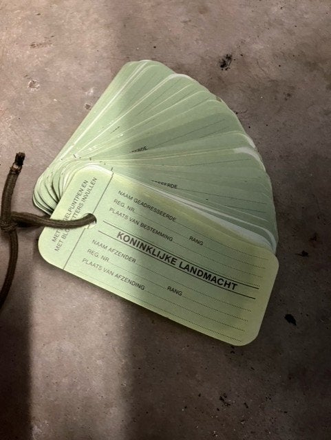 Oud model labels KL landmacht NL leger, Ophalen of Verzenden, Landmacht, Nederland, Overige typen