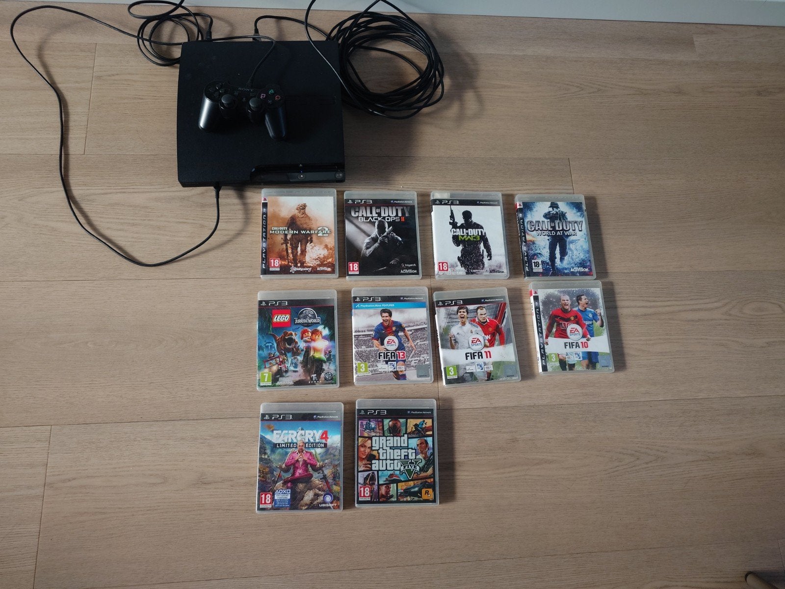 Playstation 3 Slim 120GB met diverse spellen, Spelcomputers en Games, Verzenden, Met 2 controllers, 120 GB, Slim