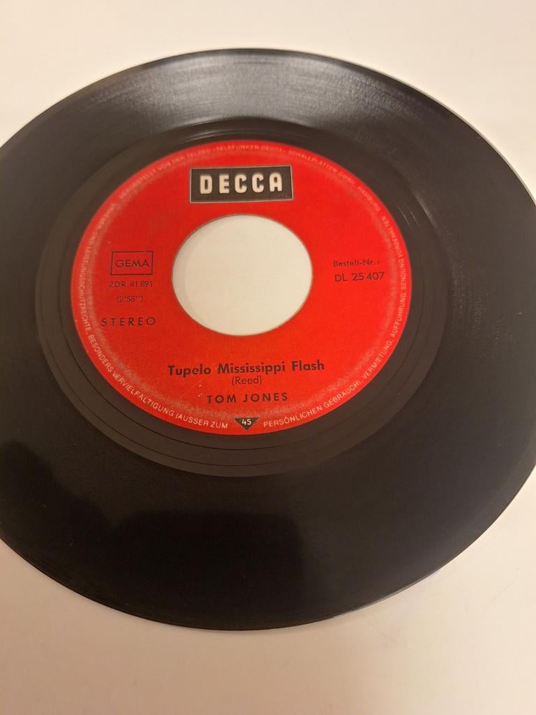 Tom Jones - Tupelo Mississippi Flash, 1970., Verzenden, 1970 - 1979, 7 inch, Poprock