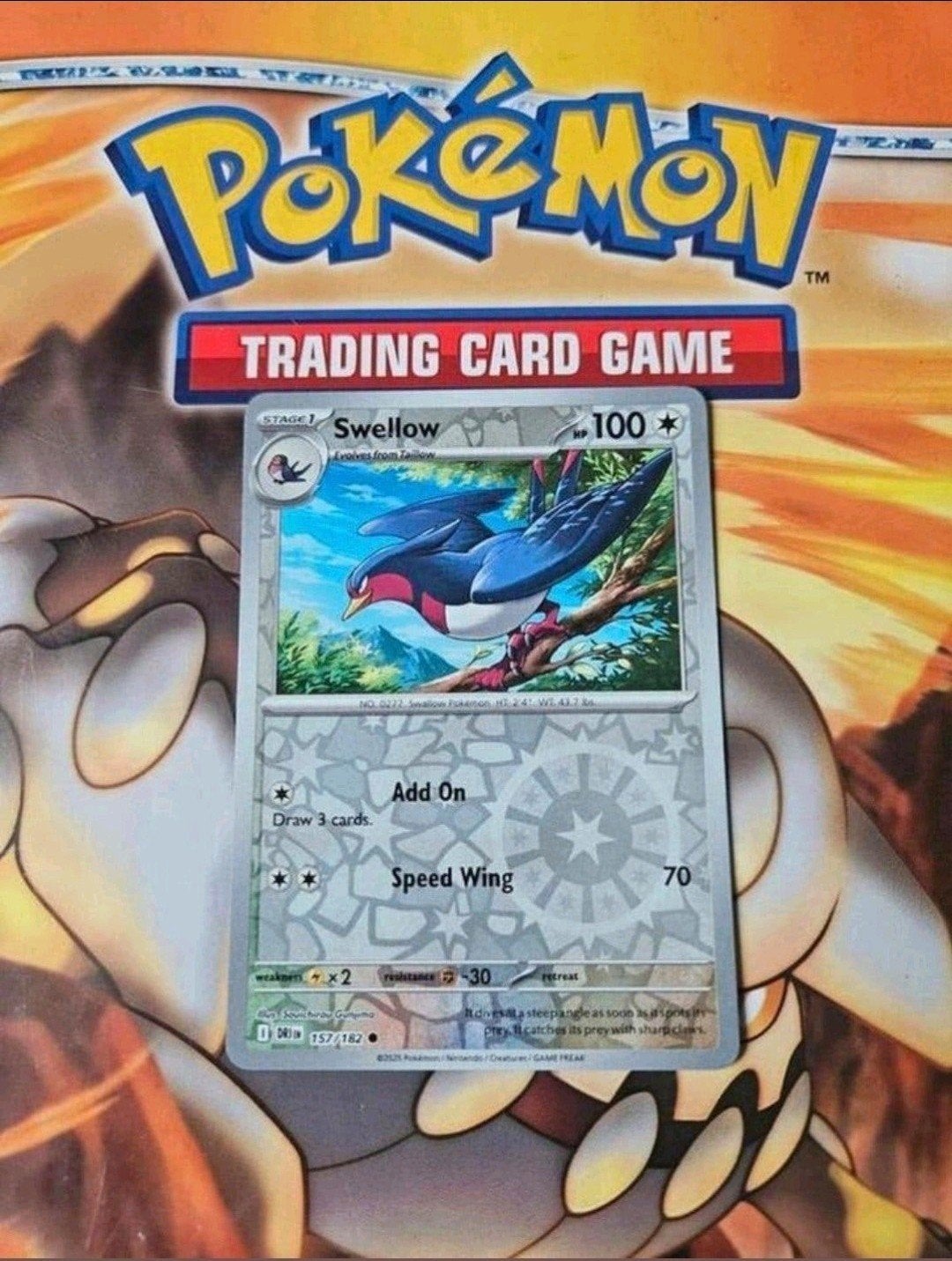 Swellow 157/182 Destined Rivals pokemon kaart reverse holo, Ophalen of Verzenden, Zo goed als nieuw, Losse kaart, Foil