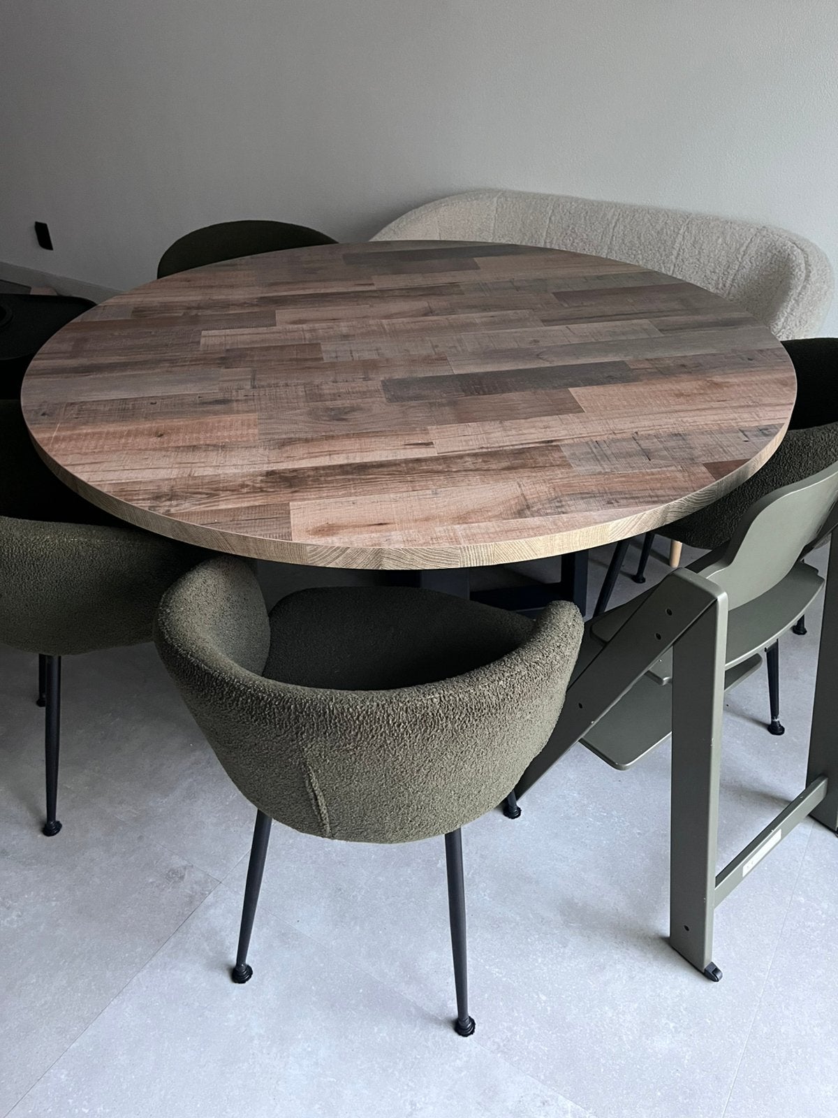 Ronde eettafel 1,5 meter, Ophalen, Gebruikt, Rond, 100 tot 150 cm