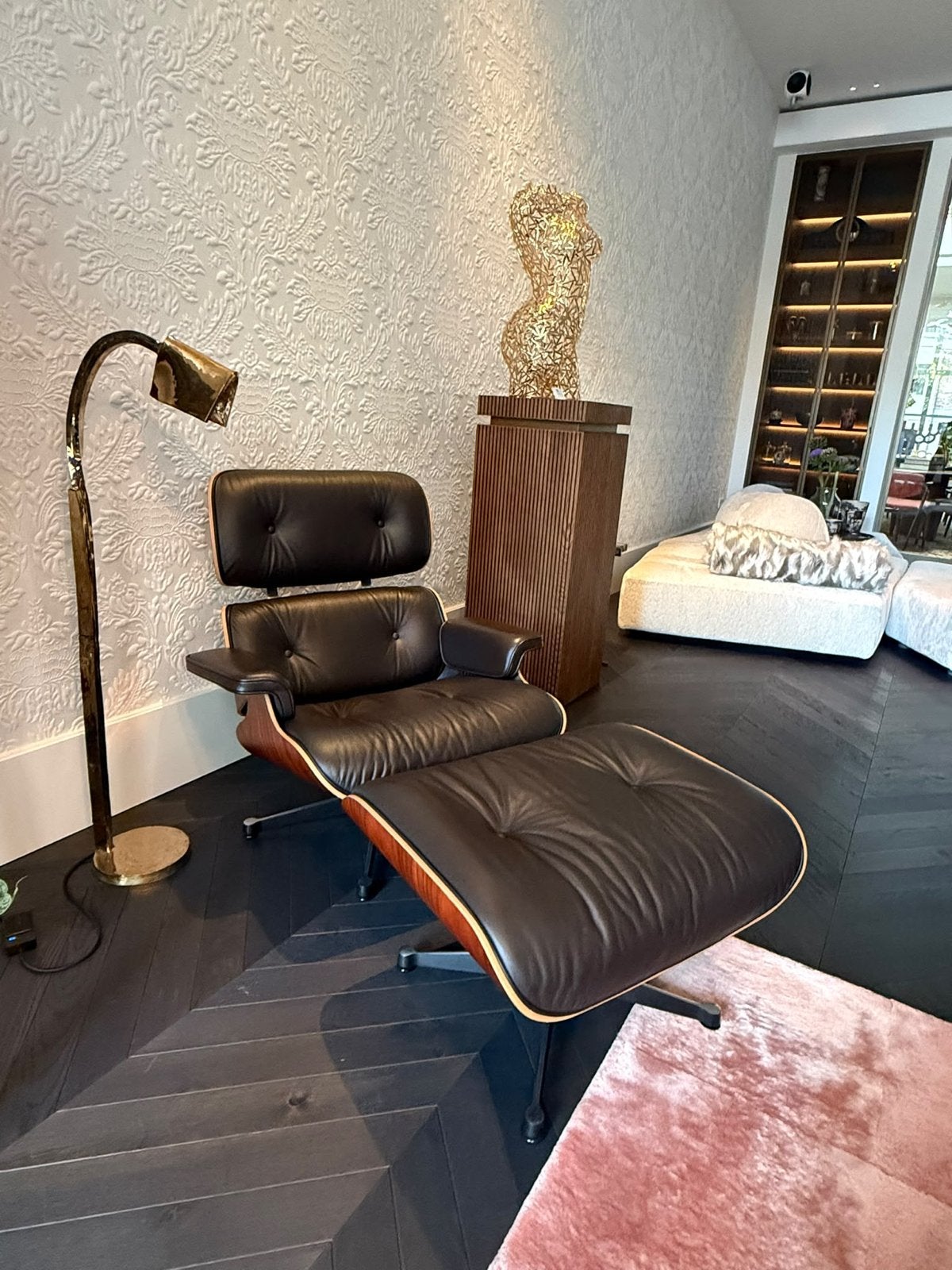 Vitra Eames Chair & Ottoman - Chocolat Leer & Palissander, Ophalen, Zo goed als nieuw, Hout, 75 tot 100 cm