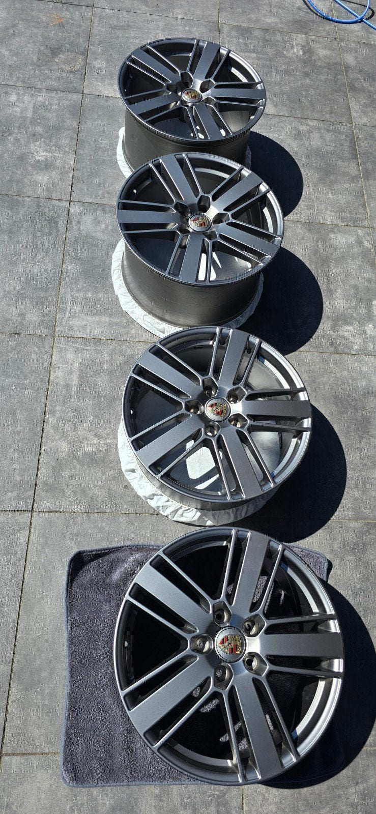 Porsche Panamera 20" org. Panamera style wielen, platinum, Auto-onderdelen, Ophalen, 20 inch, Zomerbanden, Banden en Velgen