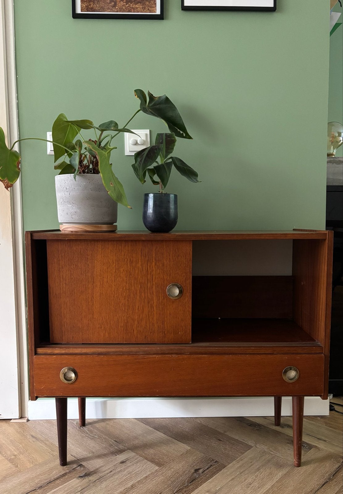Vintage Jaren 60 Kastje met Schuifdeur en Lade, Ophalen