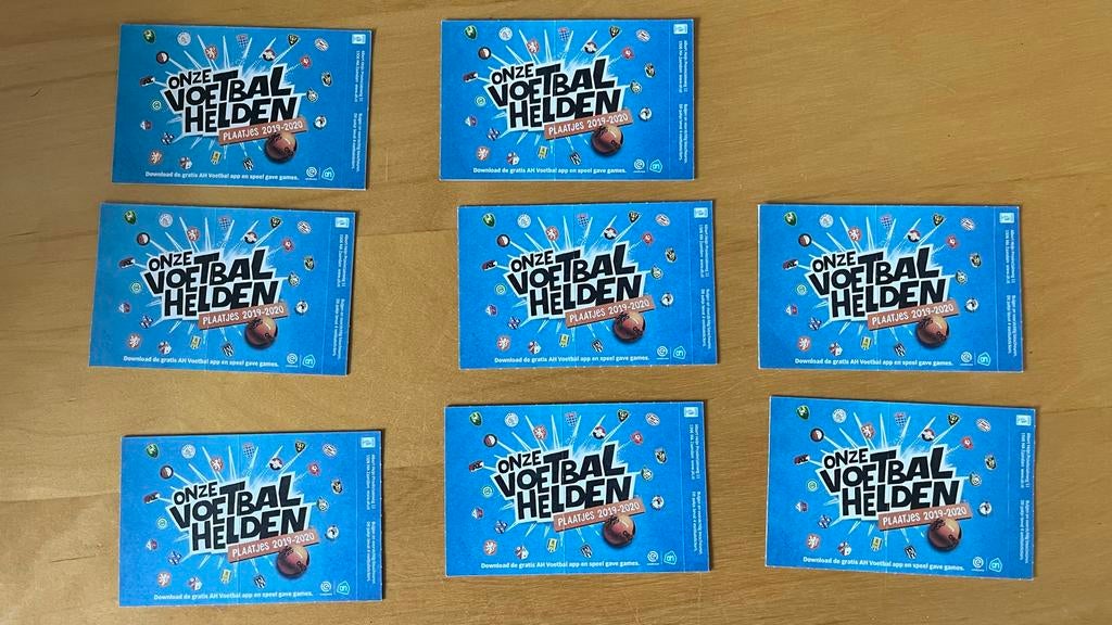 Onze Voetbal Helden plaatjes 2019-2020 AH, 8 stuks, Ophalen of Verzenden, Nieuw, Overige sporten, Poster, Plaatje of Sticker