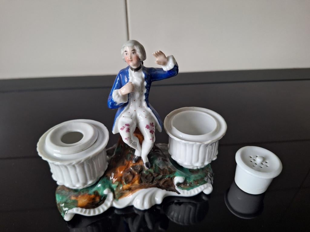 Antieke Staffordshire Porseleinen Inktset - ca. 1880, Antiek en Kunst, Ophalen of Verzenden