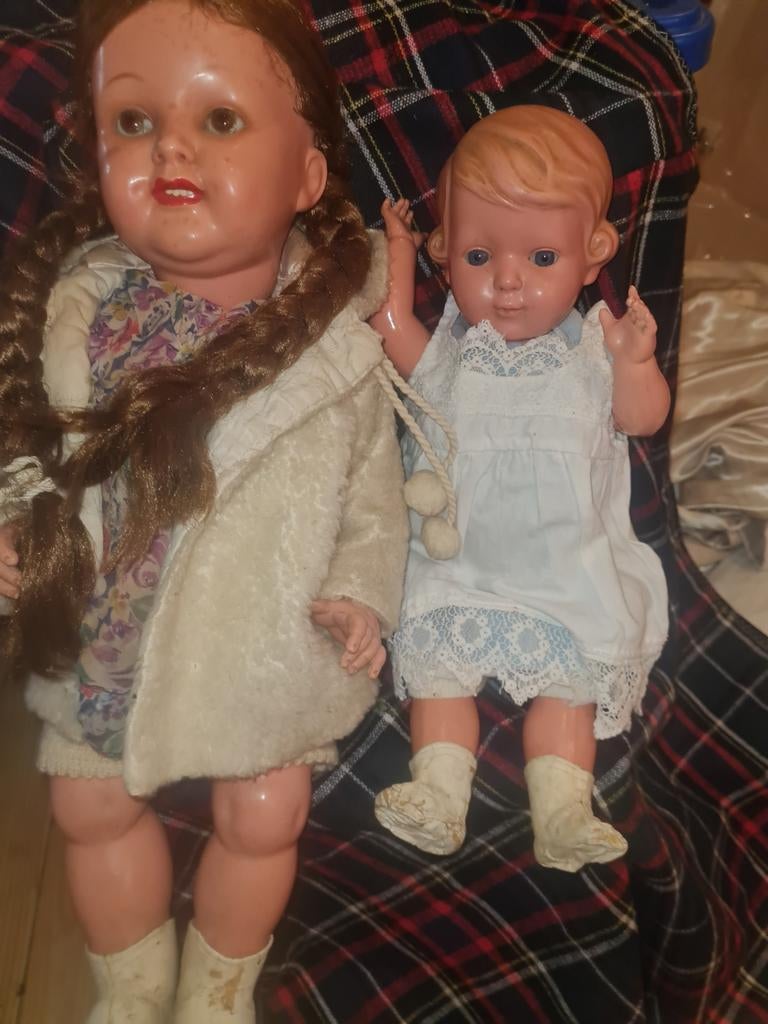 Vintage oude poppen, Verzamelen, Poppen, Ophalen of Verzenden, Gebruikt, Pop