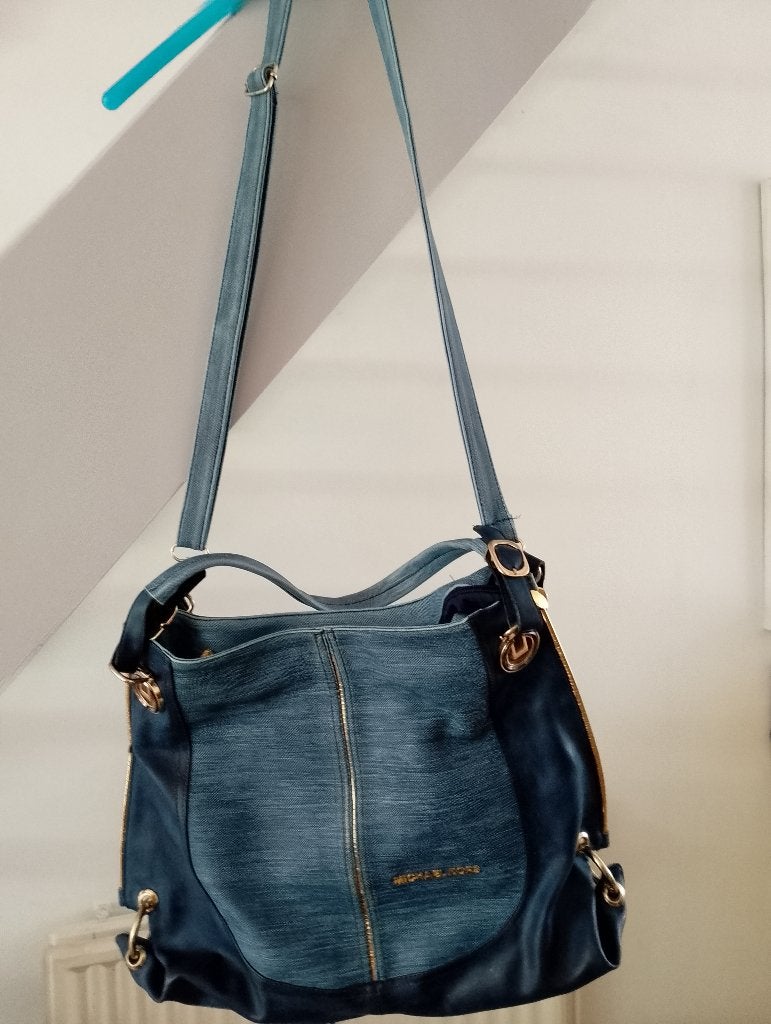 Michael Kors tas, Ophalen of Verzenden, Zo goed als nieuw, Blauw, Schoudertasje