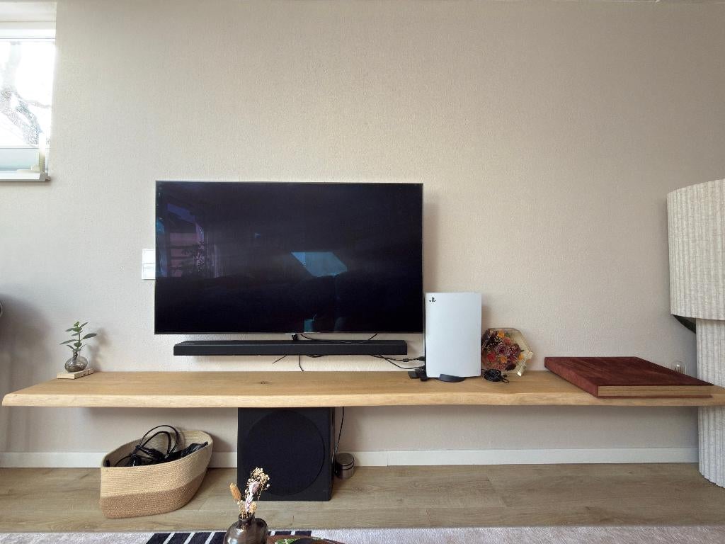 Eikenwandplank 300 x 30 x 4,5 - massief en zwevend, Huis en Inrichting, Kasten | Wandmeubels, Ophalen, 250 tot 300 cm, Eikenhout