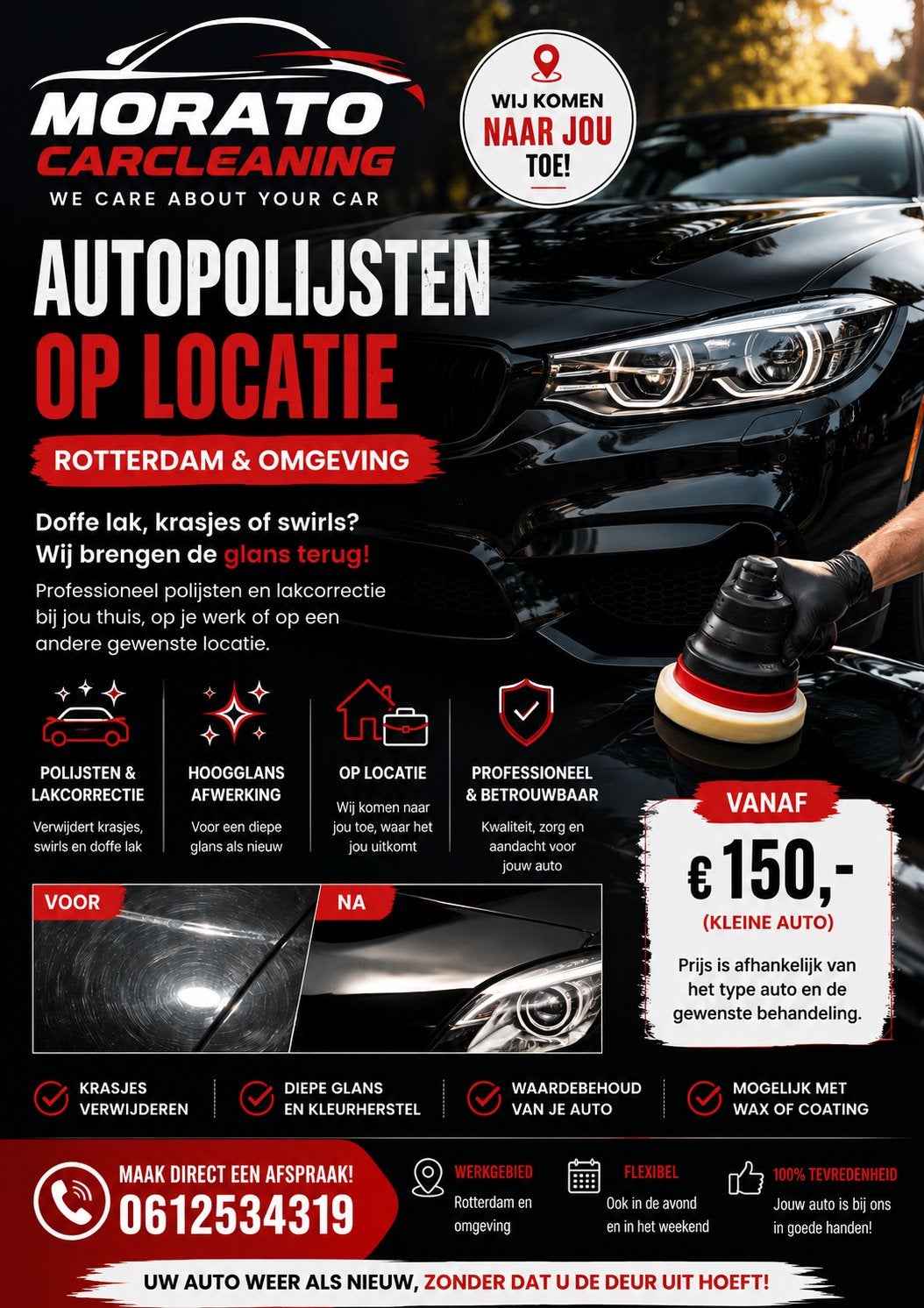 AUTO POLIJSTEN OP LOCATIE OMGEVING ROTTERDAM, Ophalen of Verzenden, Nieuw