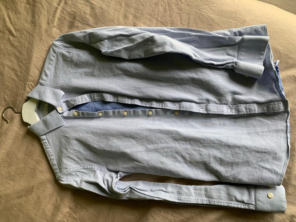 Tiger of Sweden Slim Fit overhemd - Halswijdte 38 (S), Kleding | Heren, Ophalen of Verzenden, Zo goed als nieuw, Blauw, Halswijdte 38 (S) of kleiner
