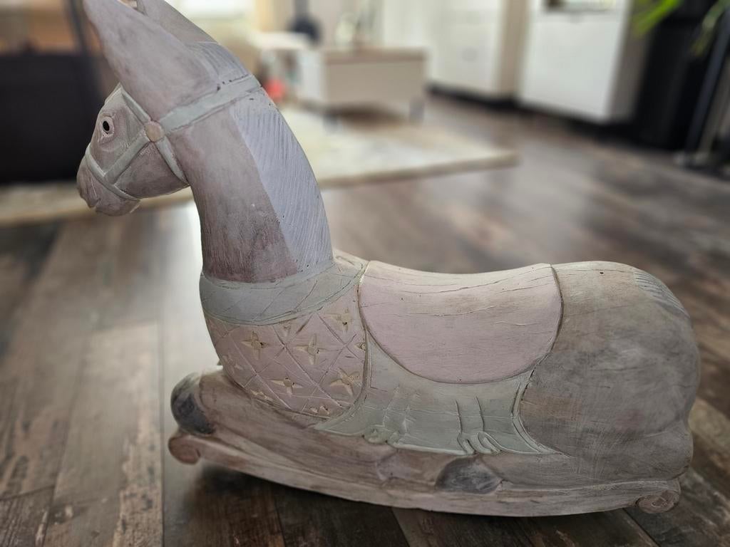 Houten hobbelpaard decoratie, Huis en Inrichting, Woonaccessoires | Overige, Ophalen