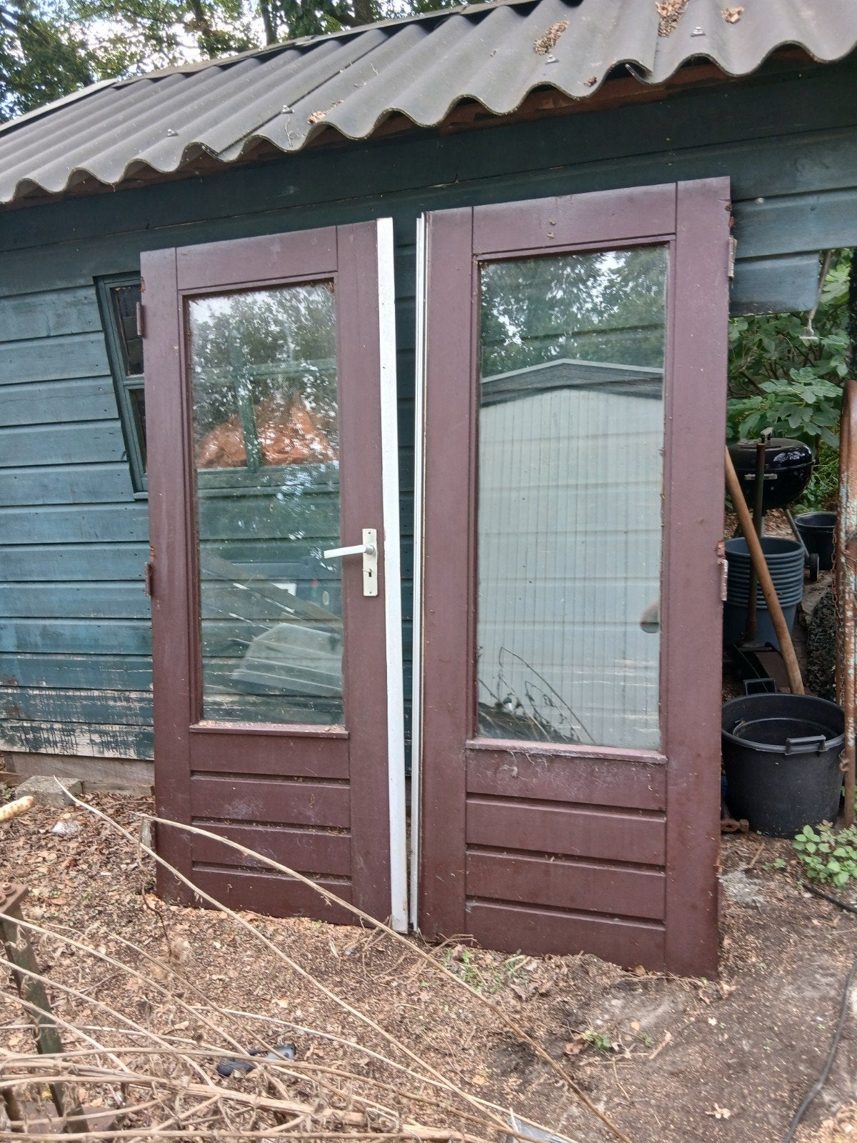 miranti houten biuten deuren, Ophalen of Verzenden, Minder dan 250 cm, Schuur