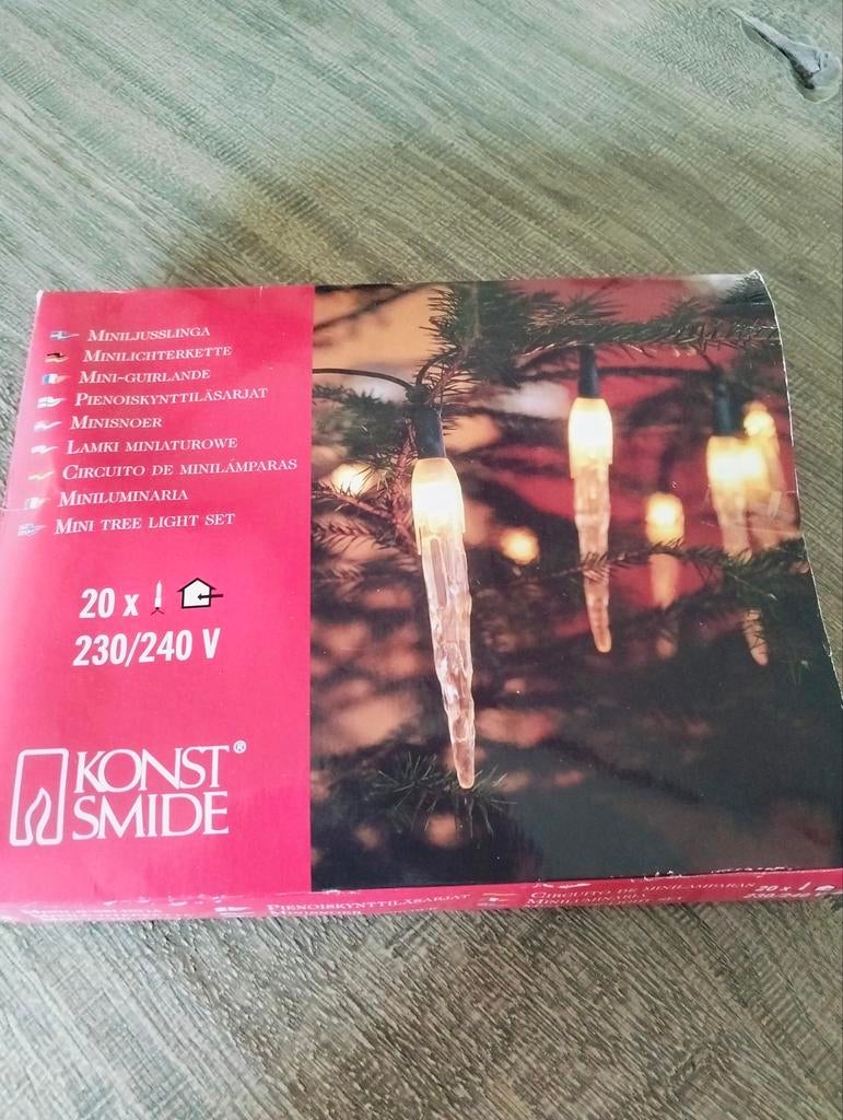 Vintage kerstverlichting snoer ijspegel, Diversen, Ophalen, Gebruikt