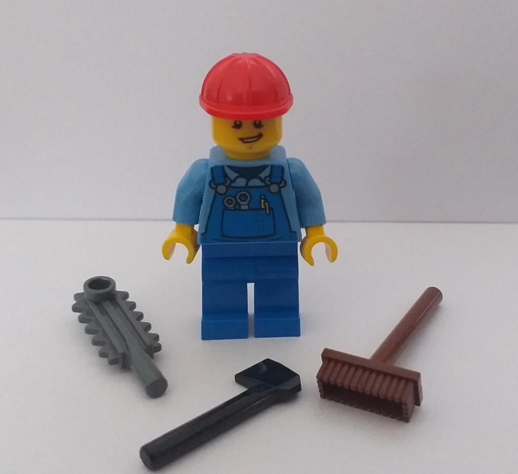 NIEUW lego city poppetje BOUWVAKKER KLUSJES MAN + toebehoren, Ophalen of Verzenden, Nieuw