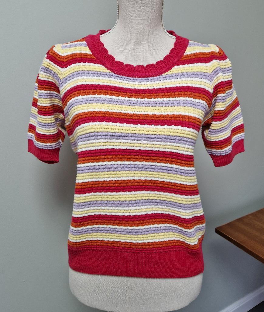 Peppercorn gebreid multicolour truitje met korte pofmouwen, Overige kleuren, Verzenden, Nieuw, Maat 36 (S)