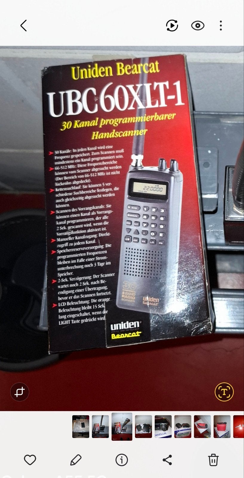 Uniden Bearcat UBC60XLT-1 30-kanaals Handscanner, Ophalen
