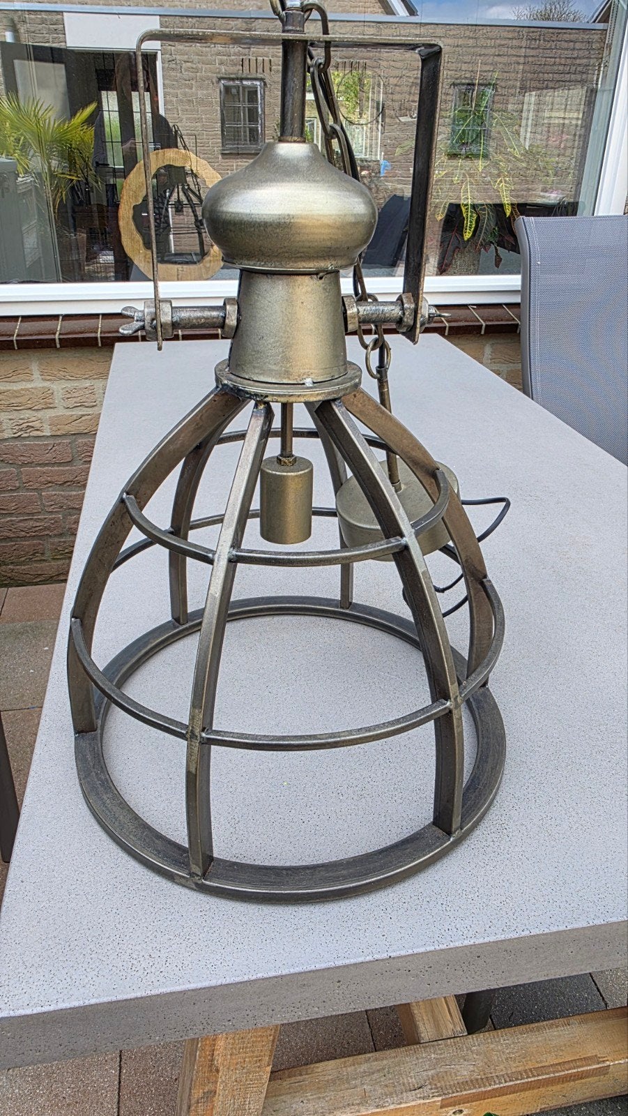 Industriële hanglamp, Huis en Inrichting, Zo goed als nieuw, Metaal, Industrieel, E27 (groot)