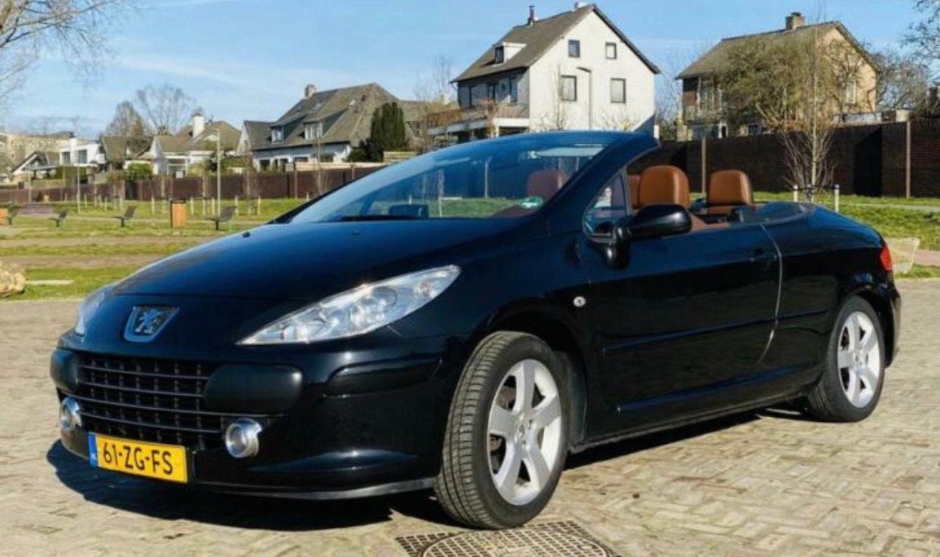 Peugeot 307 2.0 16V CC 2008 Zwart start niet., Auto's, Voorwielaandrijving, 4 cilinders, Cabriolet, 4 stoelen