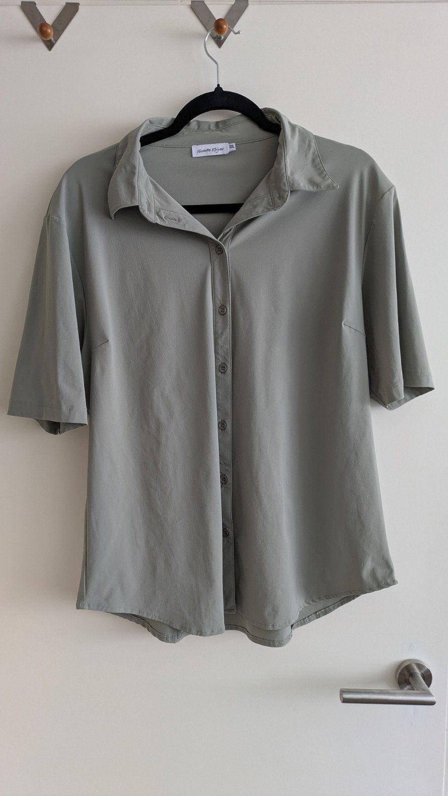 Nicolette Kluijver travelstof blouse. Maat XXL., Kleding | Dames, Maat 46/48 (XL) of groter, Zo goed als nieuw, Groen, Nicolette Kluijver