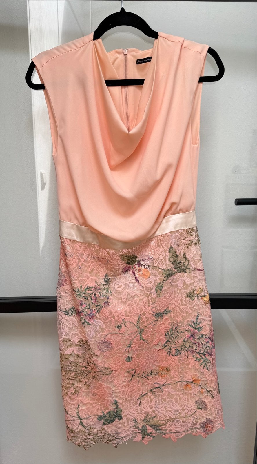 Steps jurk met bloemen kant en watervalhals, maat 36, Kleding | Dames, Jurken, Ophalen of Verzenden, Zo goed als nieuw, Knielengte