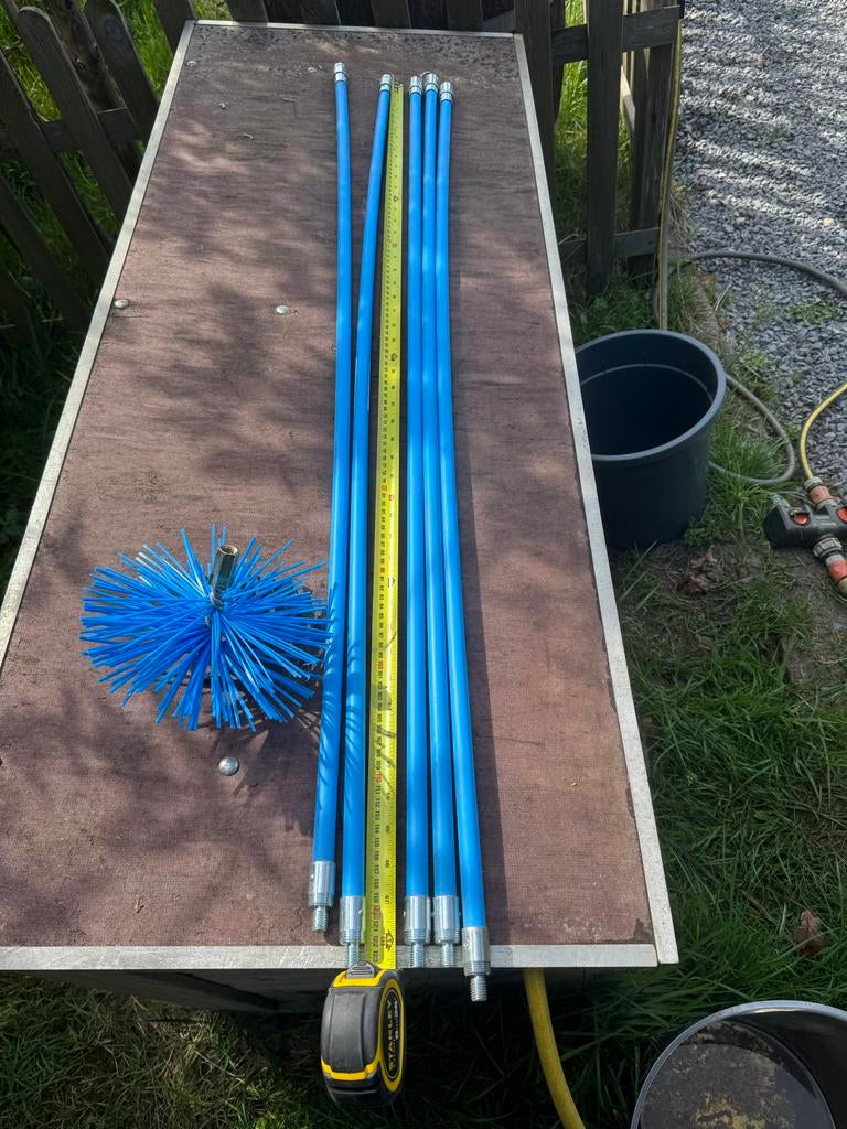 Schoorsteenveegset met 5 stangen en borstel, Ophalen, Zo goed als nieuw, Overige typen, Minder dan 2 meter