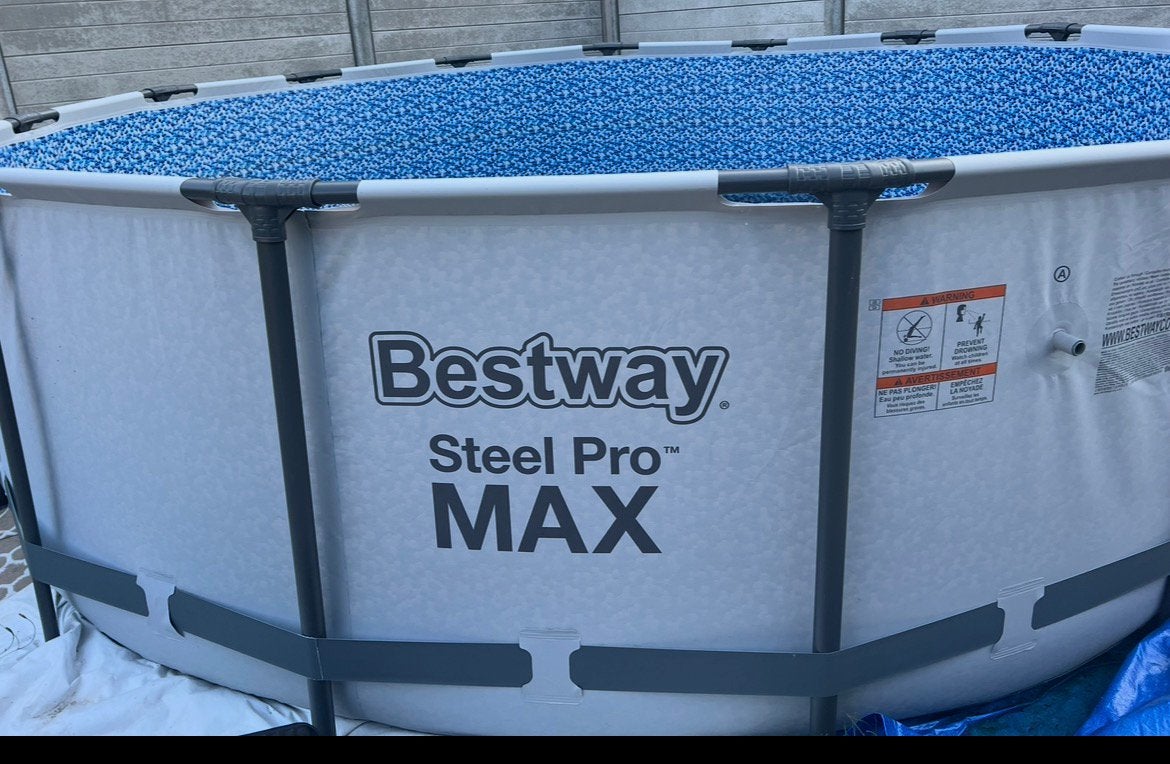 Bestway steel promax zwembad 457x122 compleet, Rond, 300 cm of meer, Zo goed als nieuw, Ophalen