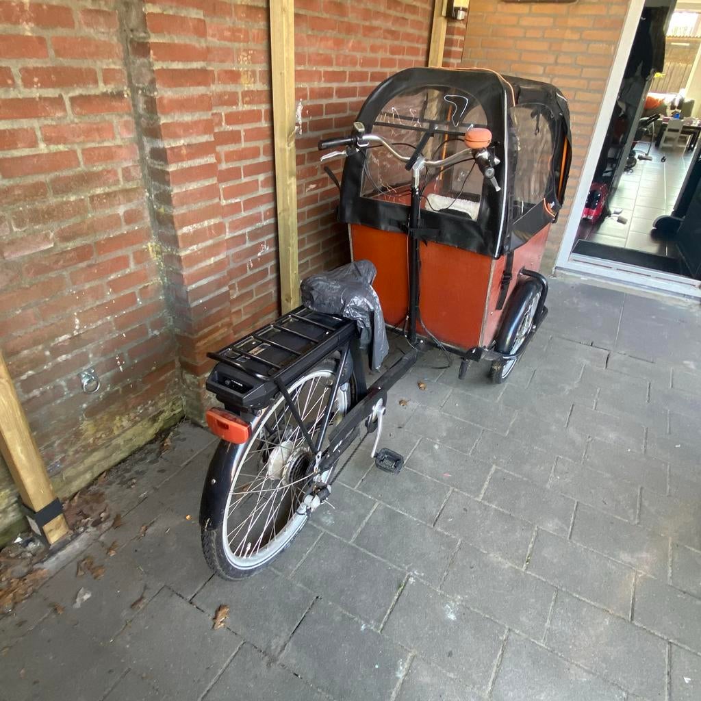 Babboe bakfiets met aandachtspunten, Fietsen en Brommers, Fietsen | Bakfietsen, Gebruikt, Elektrisch, 2 kinderen, Trommelrem